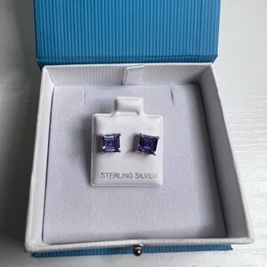 925 Sterling Silver & Amethyst Earrings